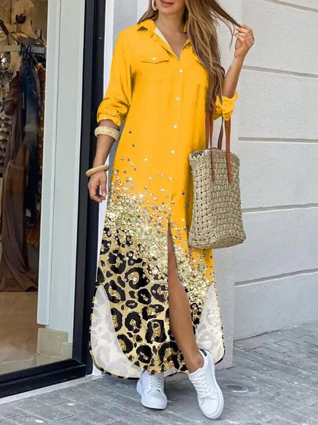 Loose Shirt Collar Casual Dress