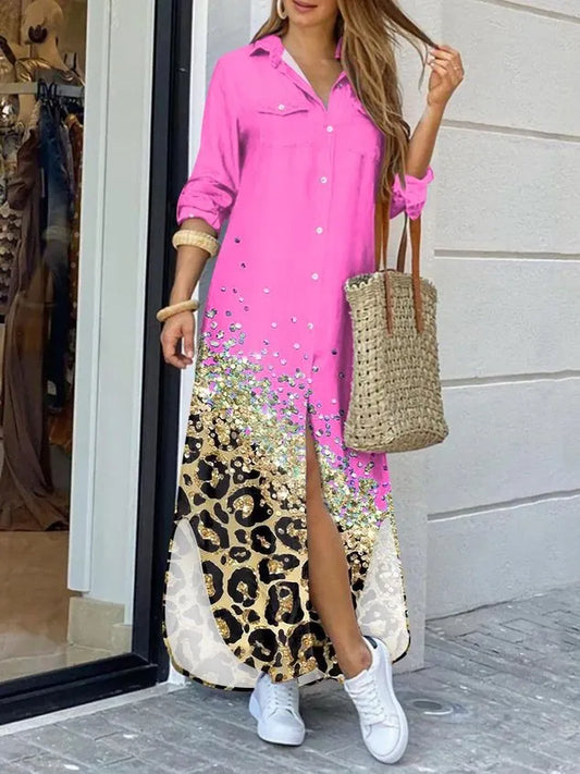 Loose Shirt Collar Casual Dress